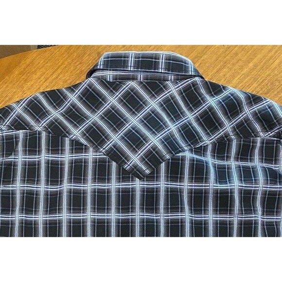 Cody James Authentic Western Apparel Shirt Sz XL Blue Plaid Pearl Snaps Cuffs - Picture 8 of 9